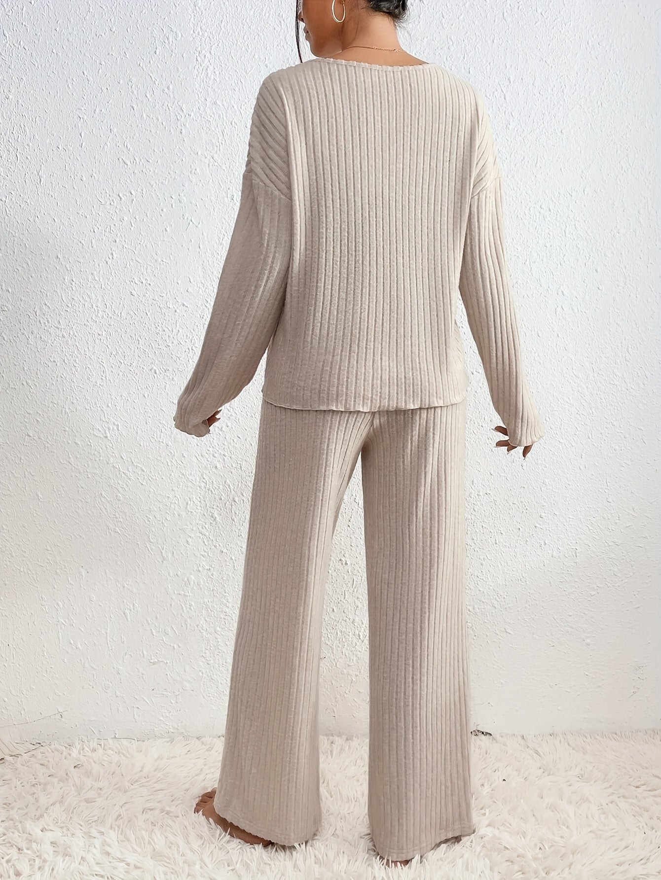 Kiara | Stylish Ribbed Jumper and Straight Leg Set