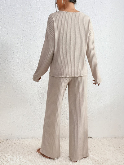 Kiara | Stylish Ribbed Jumper and Straight Leg Set
