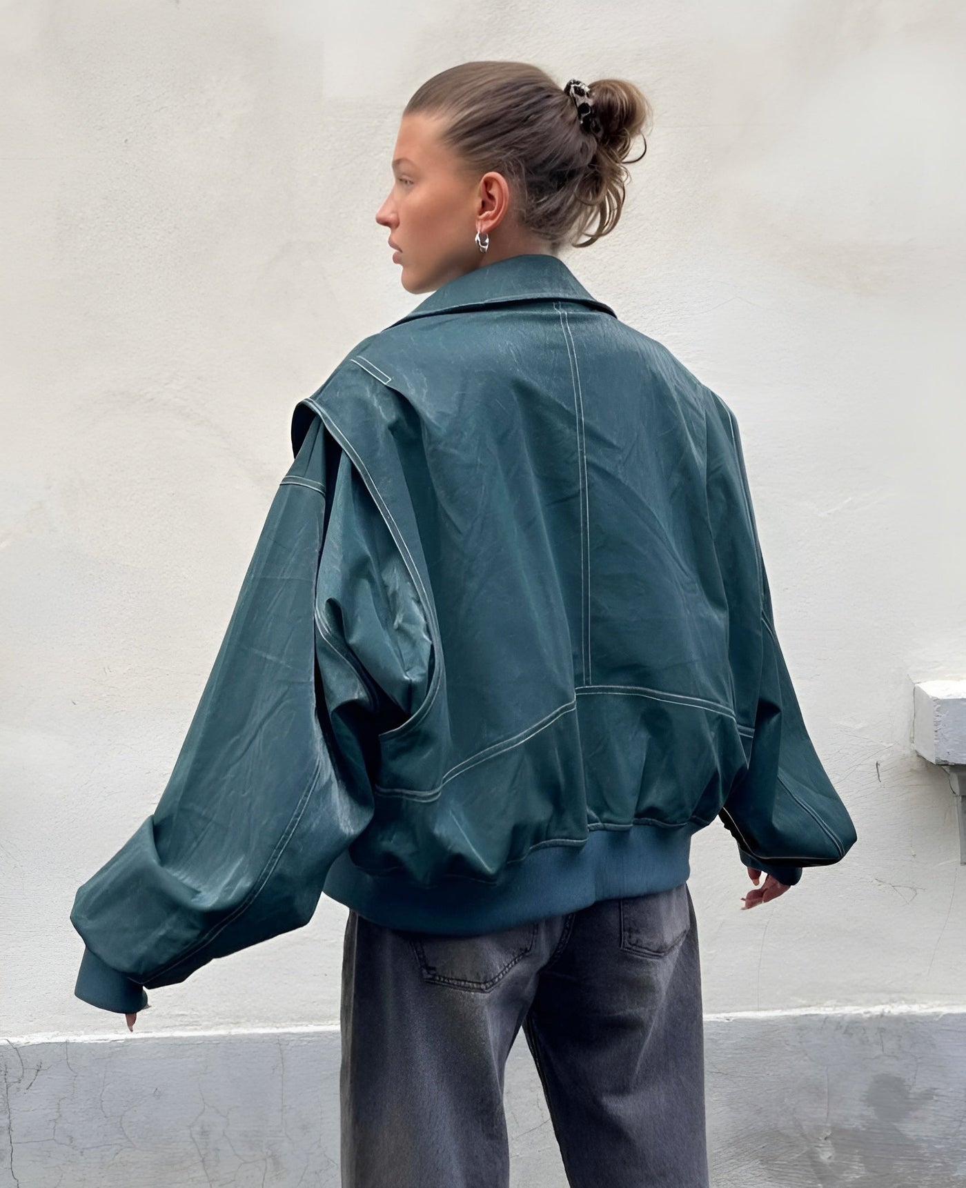 Lexi | Trendy Faux Leather Bomber Jacket