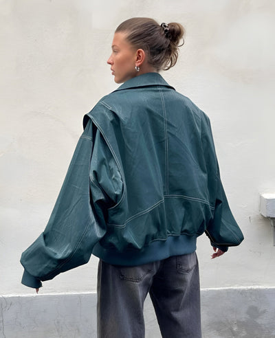 Lexi | Trendy Faux Leather Bomber Jacket