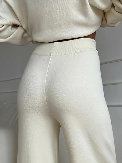 Jaylin | Casual Plain Knit Turtleneck and Straight Leg Set